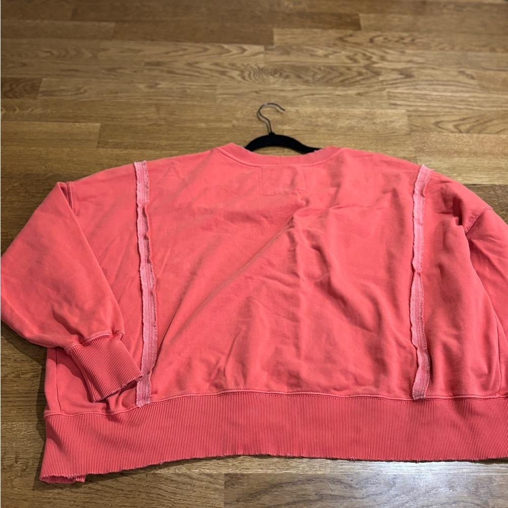 American Eagle, oversized coral sweatshirt ex small boxy lightly distressed soft - Picture 7 of 11